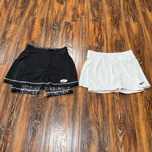 Nike Girls Dri-FIT Tennis Golf Skorts Bundle Black White Size L 2pc Women's S